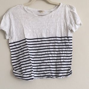 Cropped striped tee